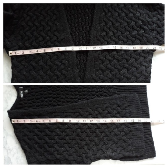 NWT Valette Size S Open Cardigan Sweater Black Tex - Picture 4 of 5